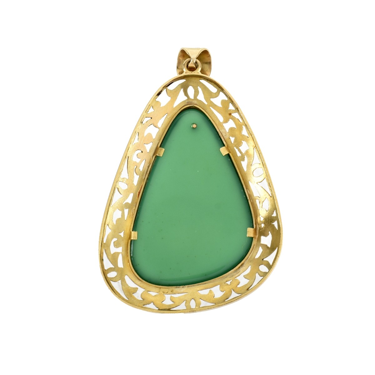 Chrysoprase and 18K Pendant