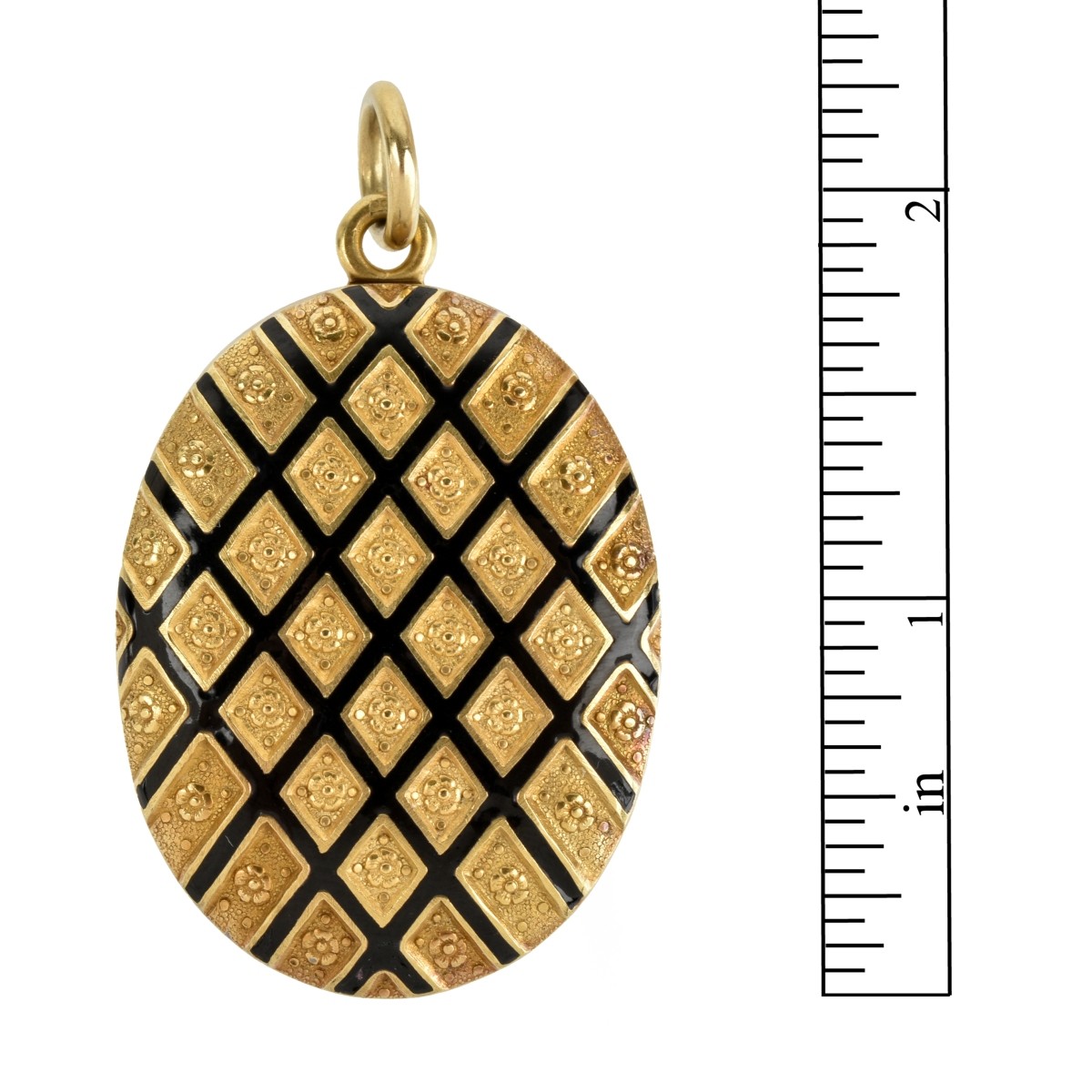 15K and Enamel Locket Pendant