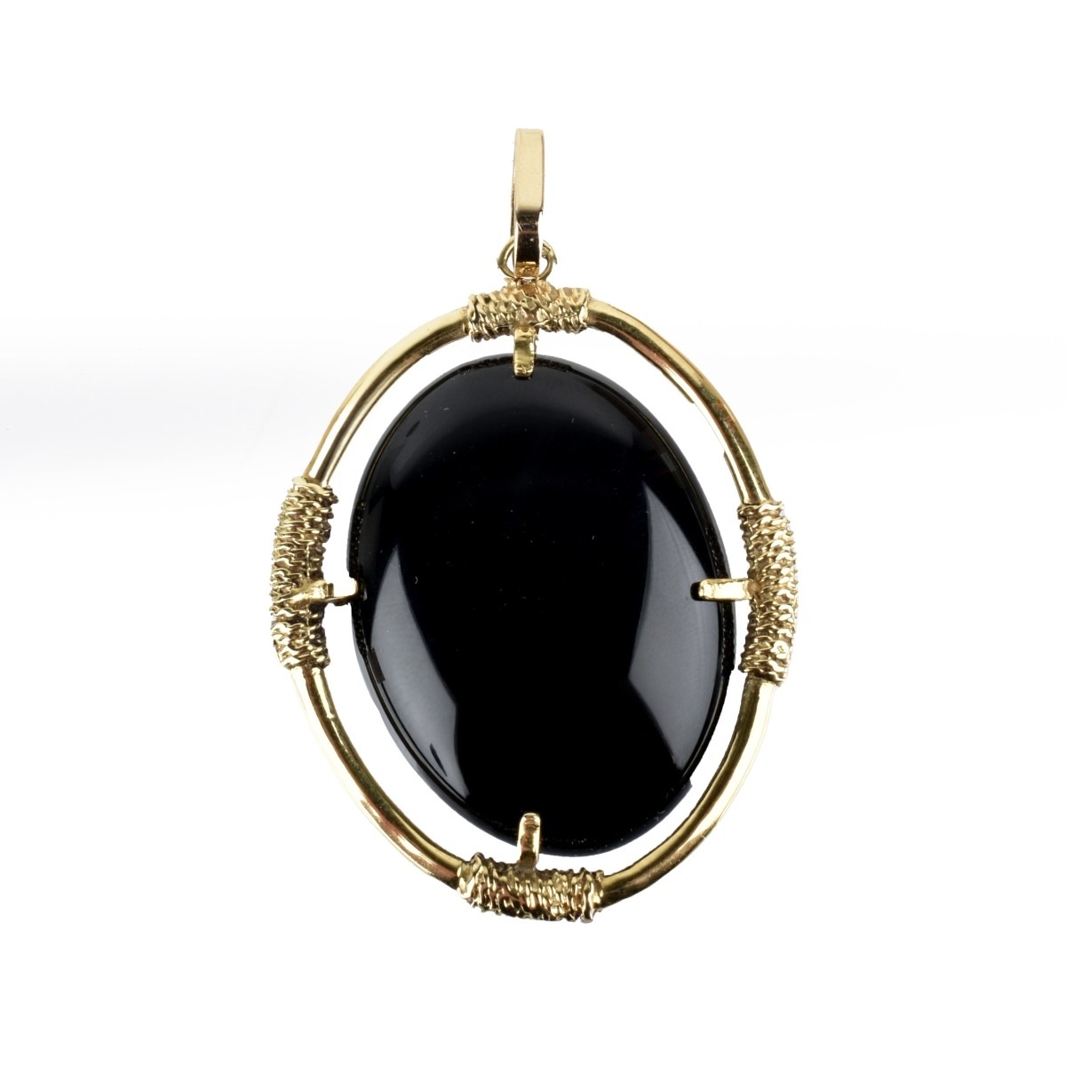 Black Onyx and 14K Pendant