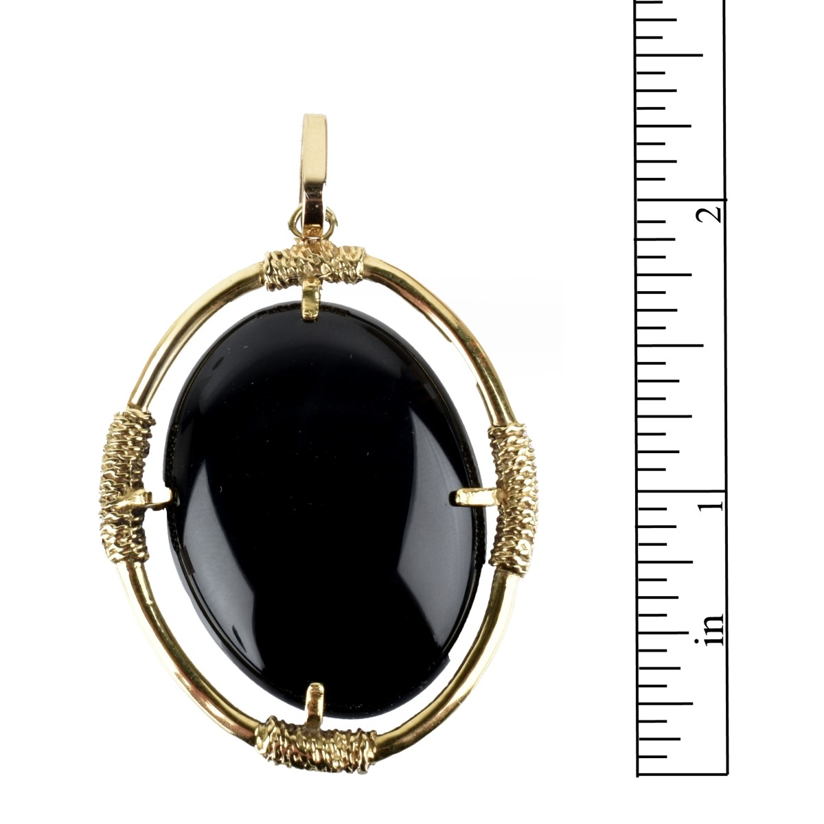 Black Onyx and 14K Pendant