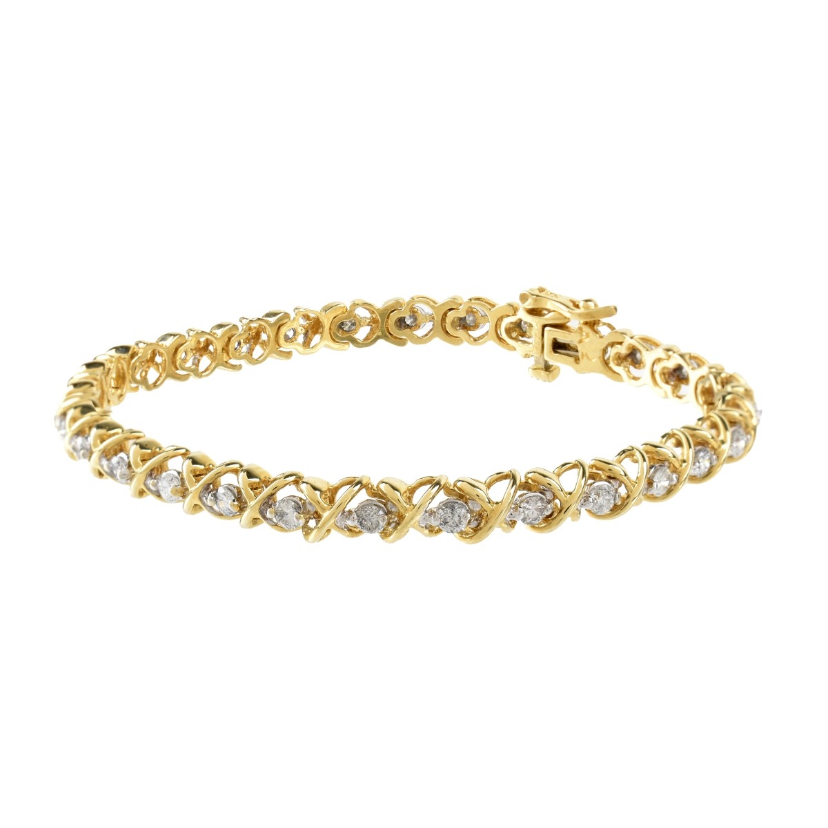 Diamond and 14K Line Bracelet