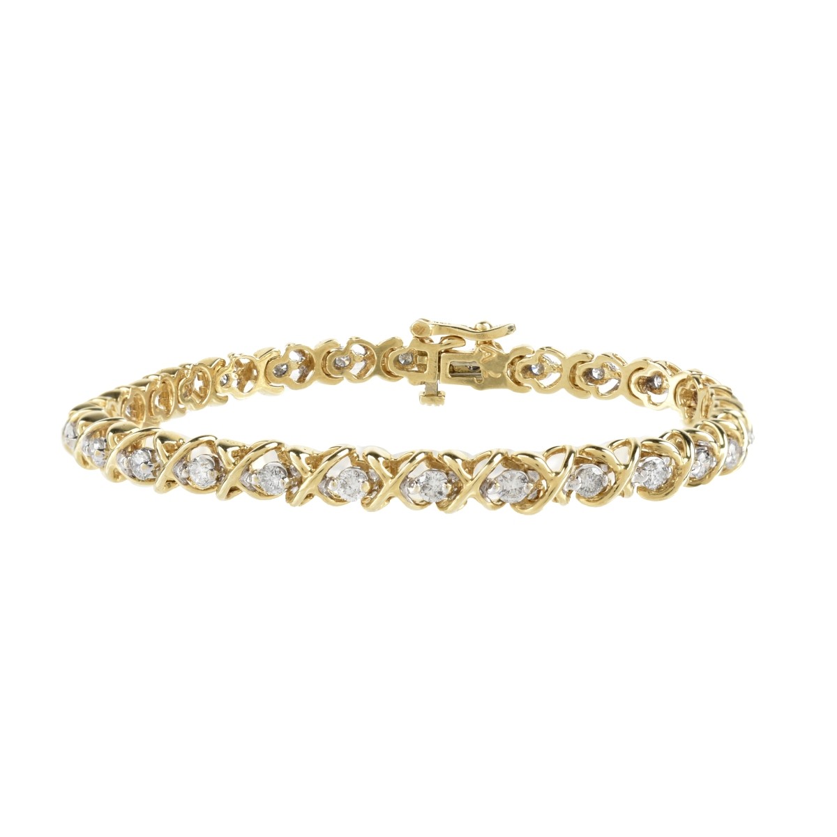 Diamond and 14K Line Bracelet