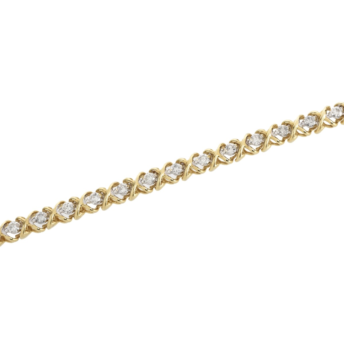 Diamond and 14K Line Bracelet