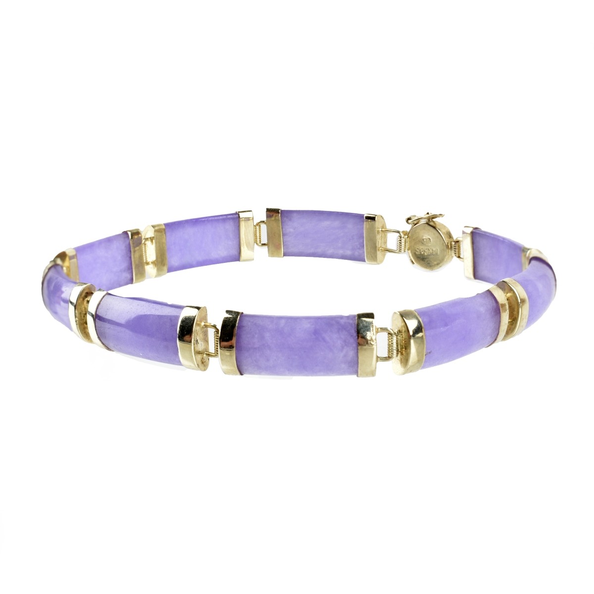 Lavender Jade and 14K Bracelet