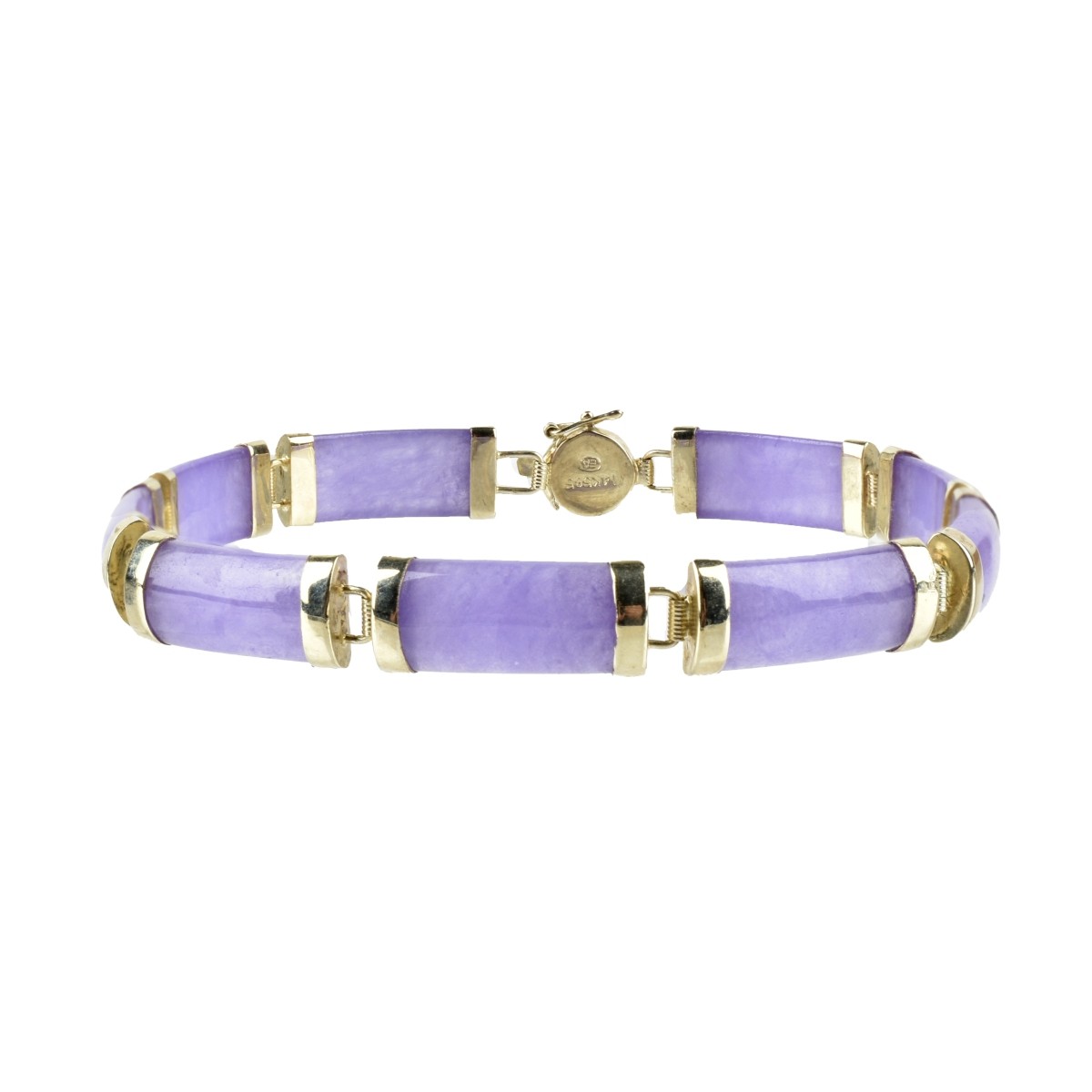 Lavender Jade and 14K Bracelet