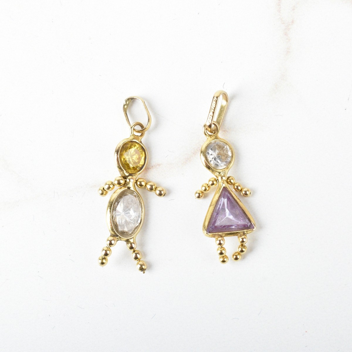 Gemstone, CZ and 14K Charms
