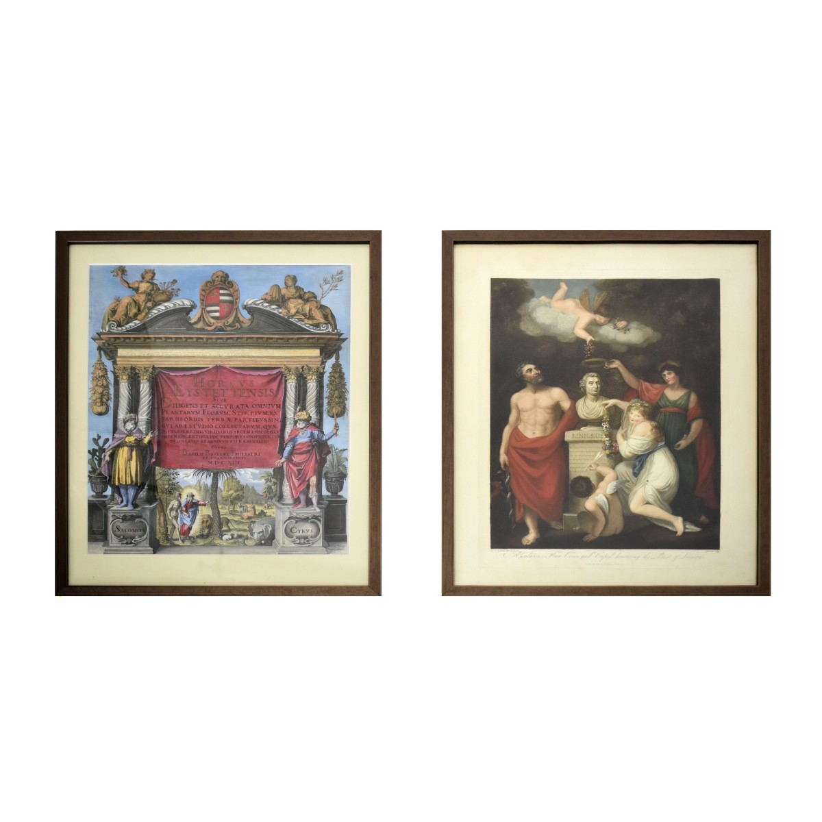 Antique Frontispiece Colored Etchings