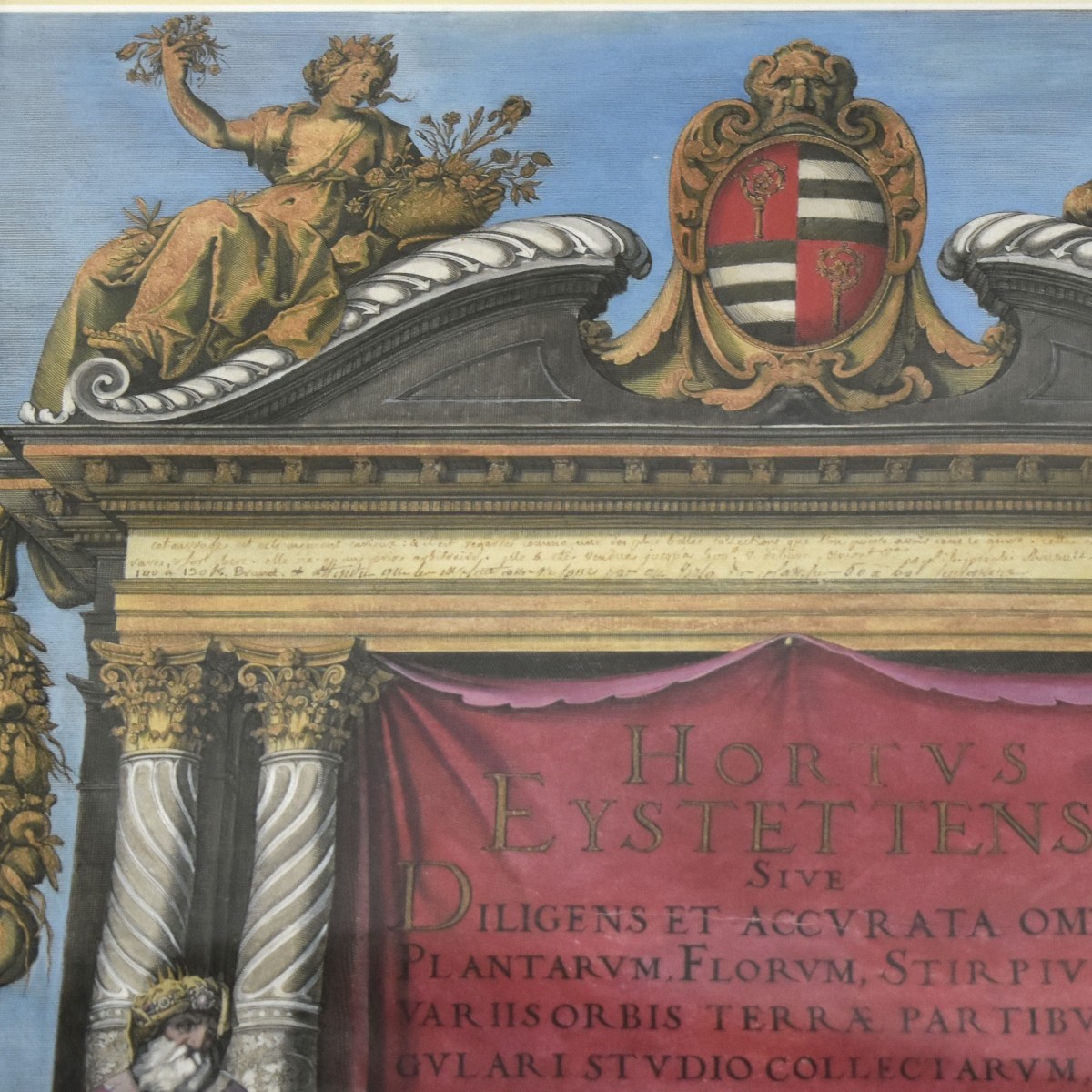 Antique Frontispiece Colored Etchings