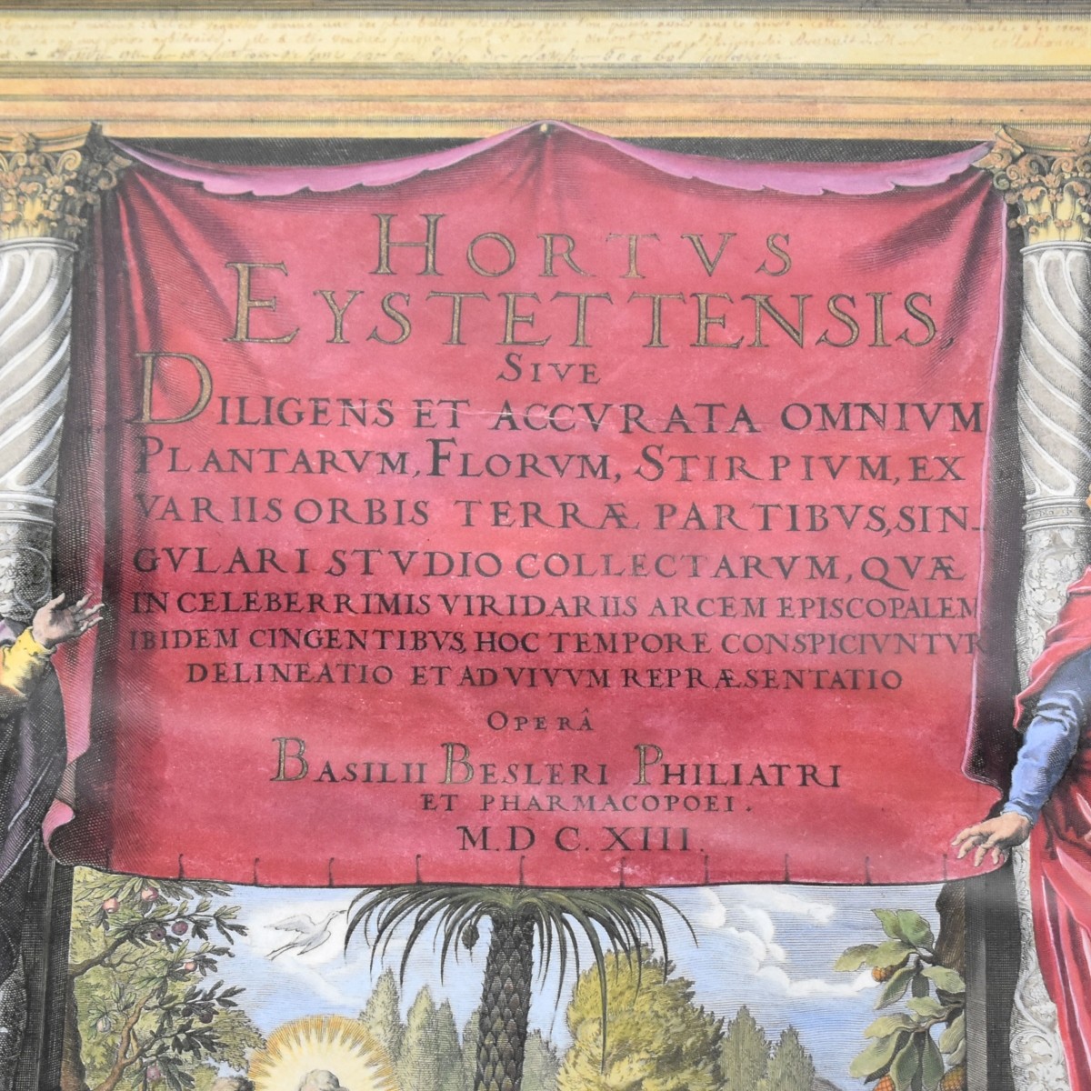 Antique Frontispiece Colored Etchings