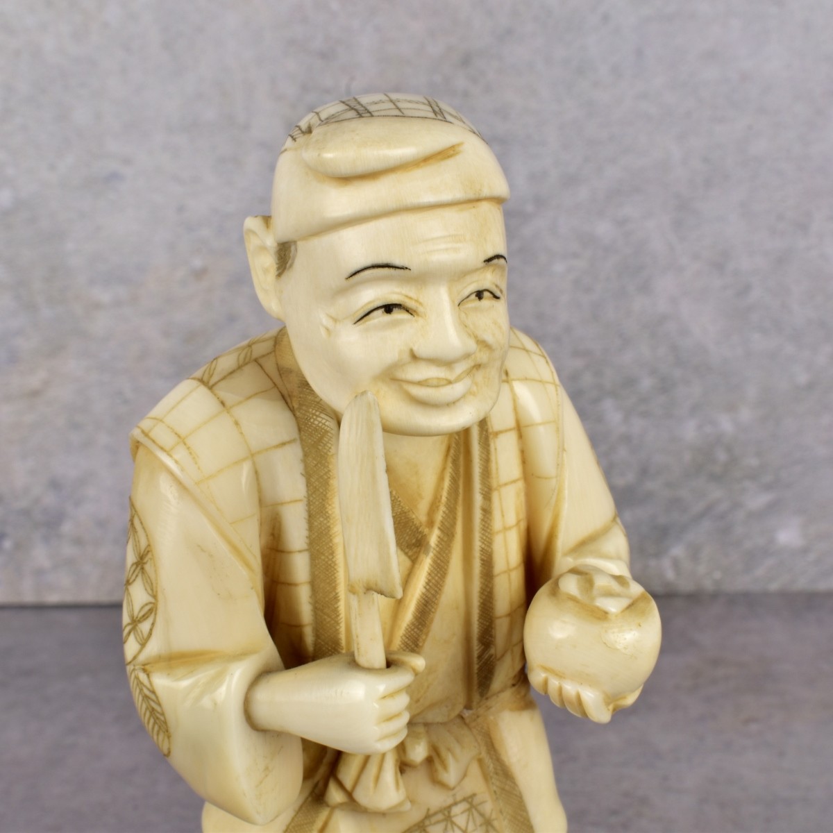 Vintage Japanese Carved Okimono Figures