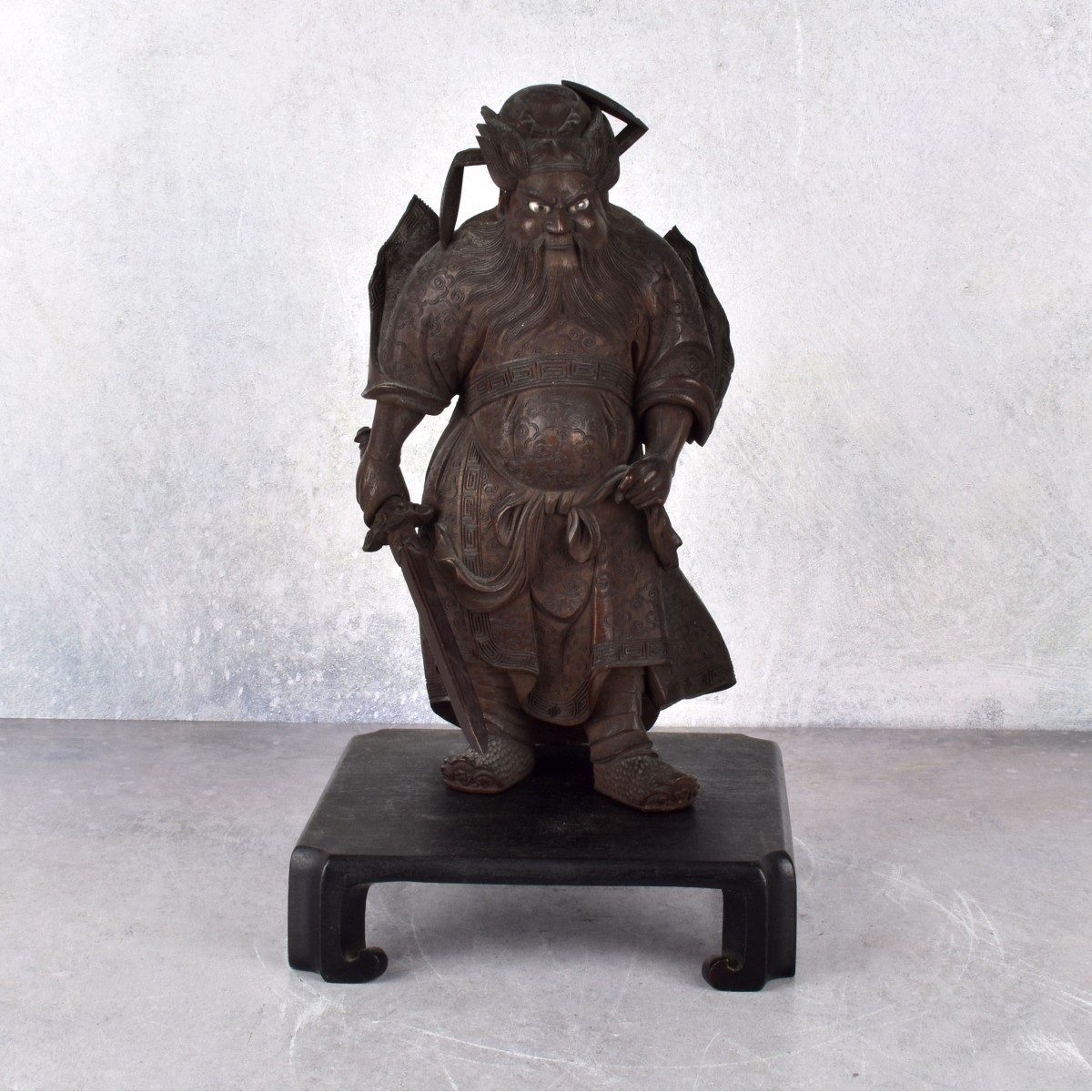 Antique Chinese Guan Yu Wood Figurine