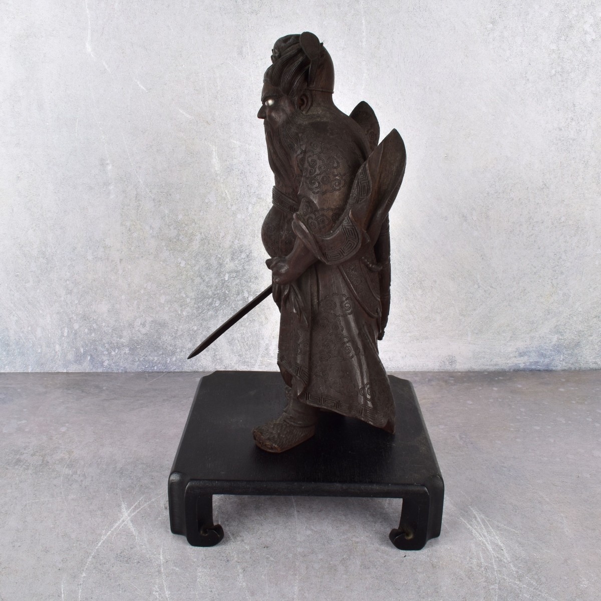 Antique Chinese Guan Yu Wood Figurine
