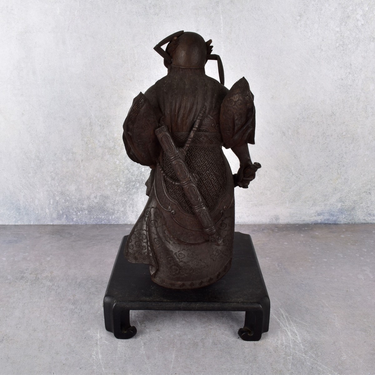Antique Chinese Guan Yu Wood Figurine