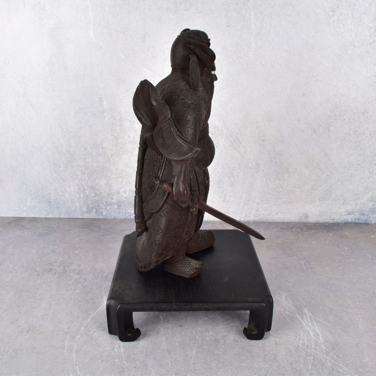 Antique Chinese Guan Yu Wood Figurine