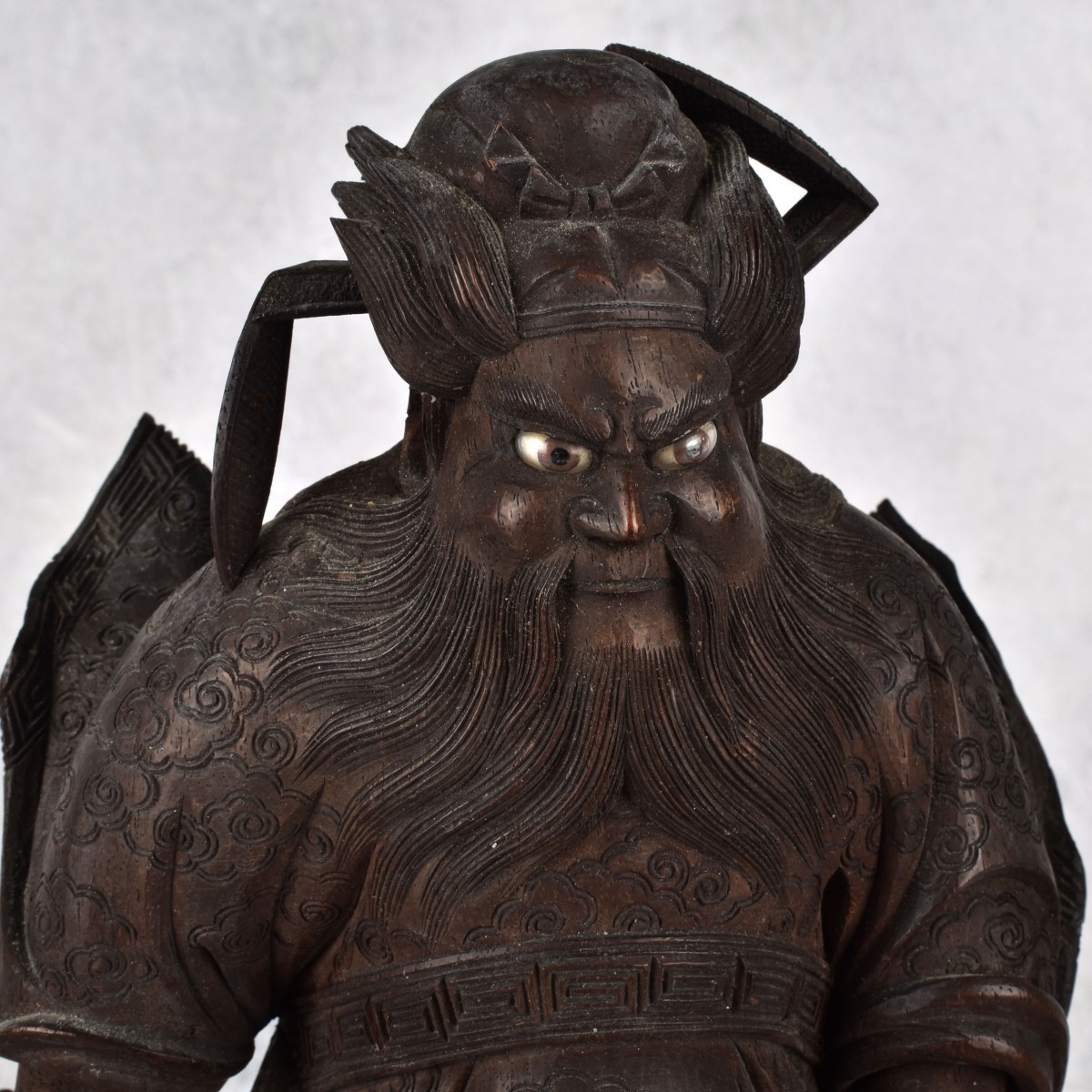 Antique Chinese Guan Yu Wood Figurine