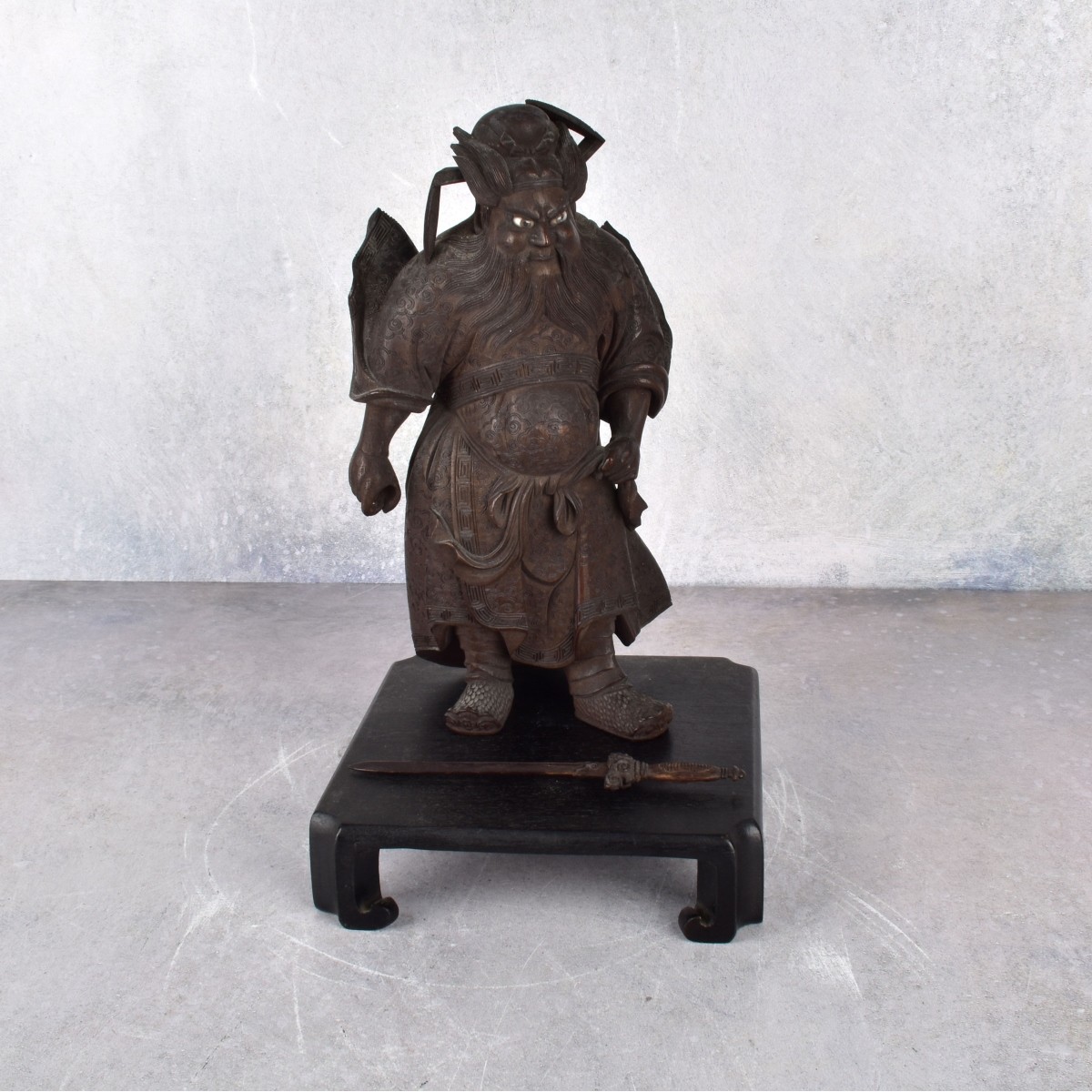 Antique Chinese Guan Yu Wood Figurine