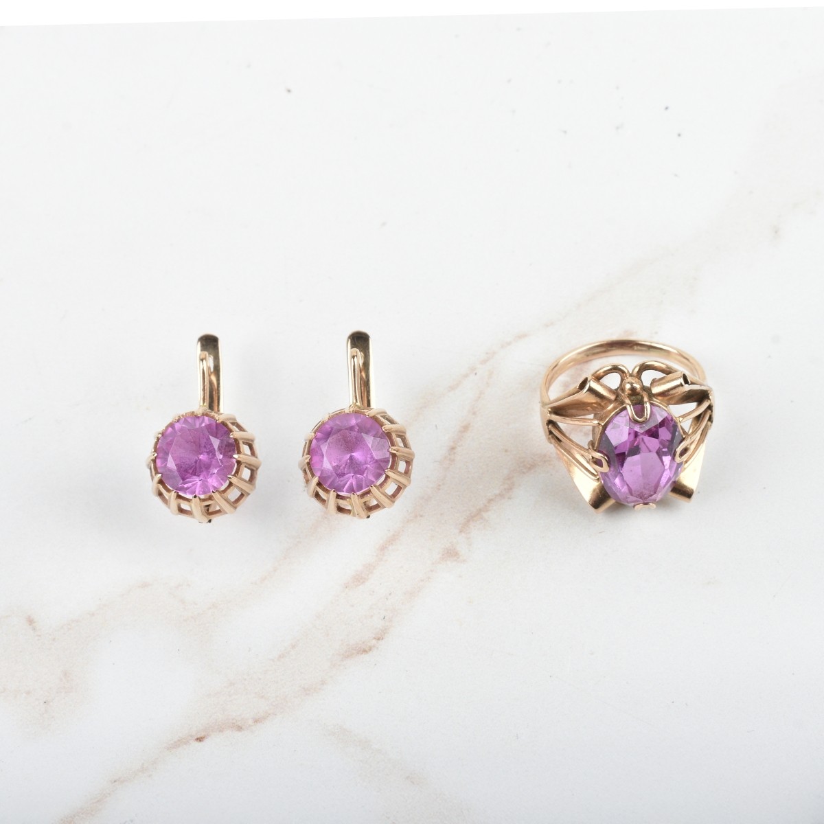 Topaz and 14K Ring and Earrings