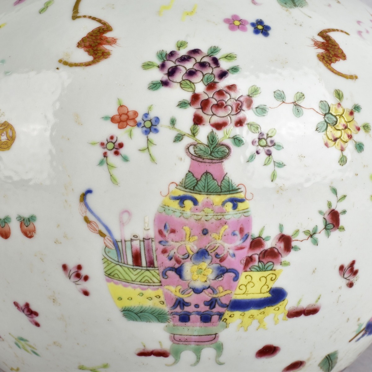 Chinese Rose Medallion Double Gourd Vase
