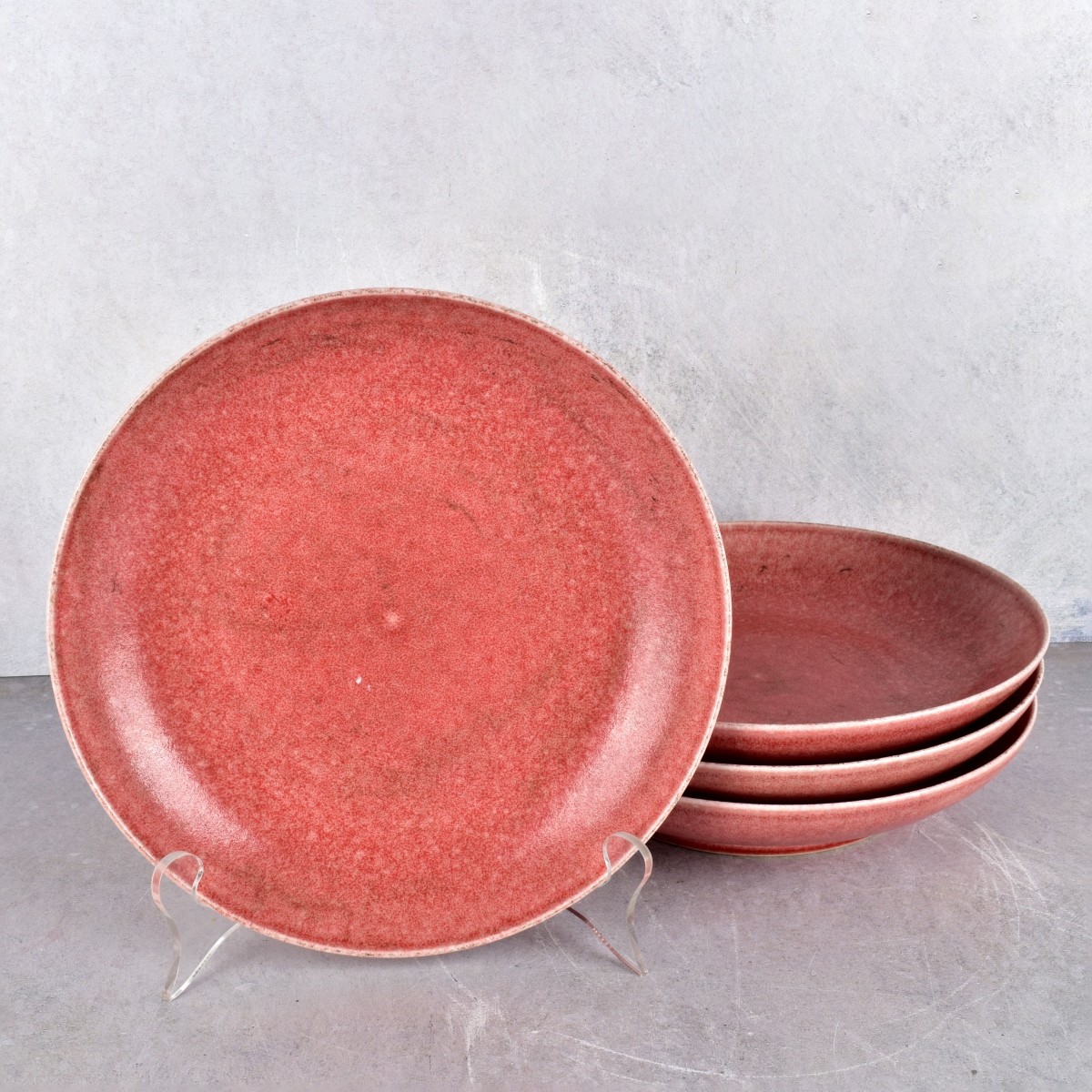 Chinese Pink Shallow Porcelain Bowls