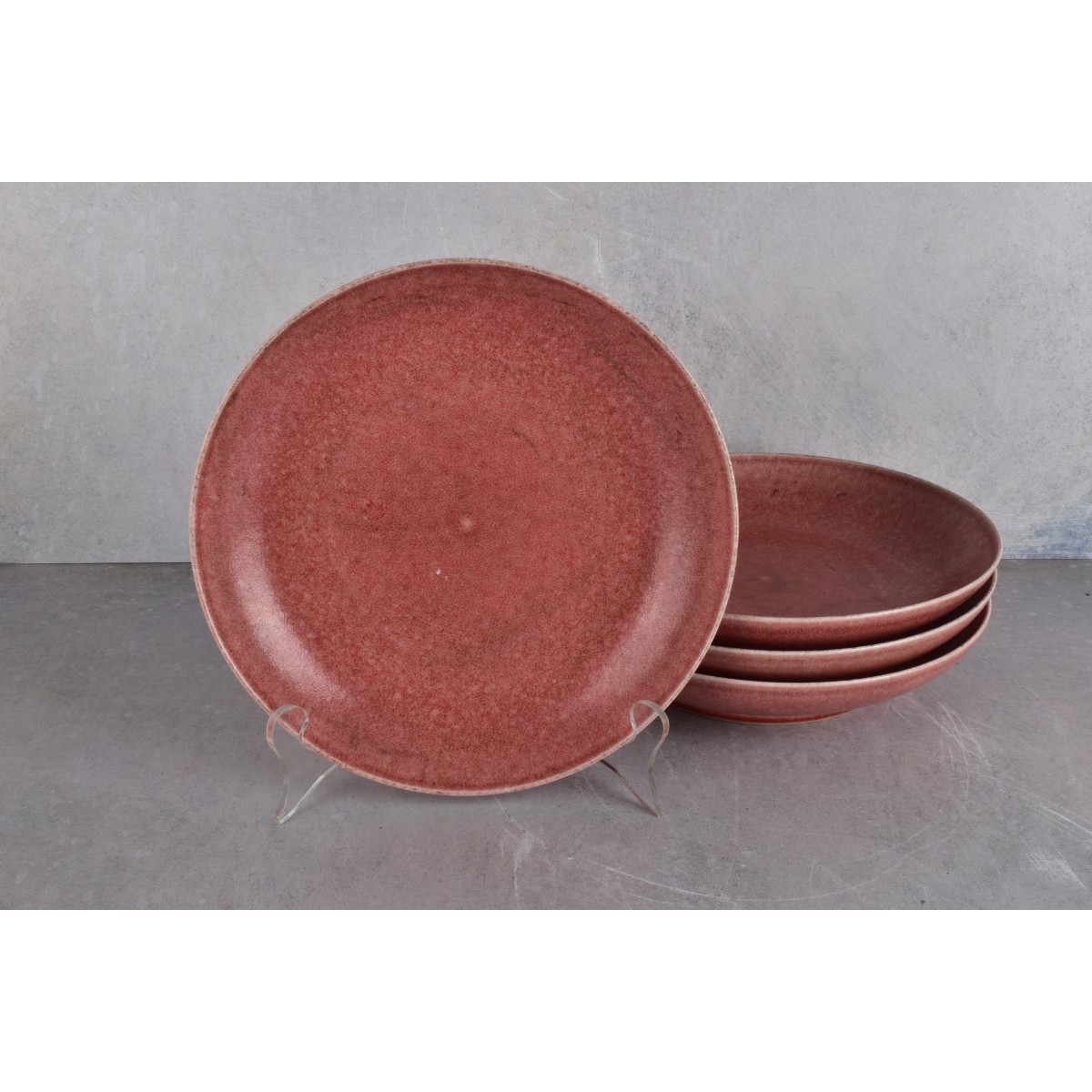Chinese Pink Shallow Porcelain Bowls