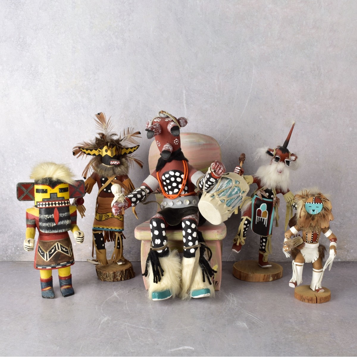 Vintage Native American Hopi Kachina Carved Dolls
