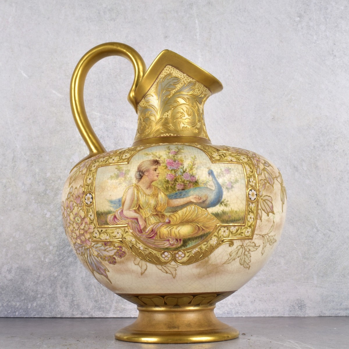 Antique Hand Painted Doulton Burslem Pitcher