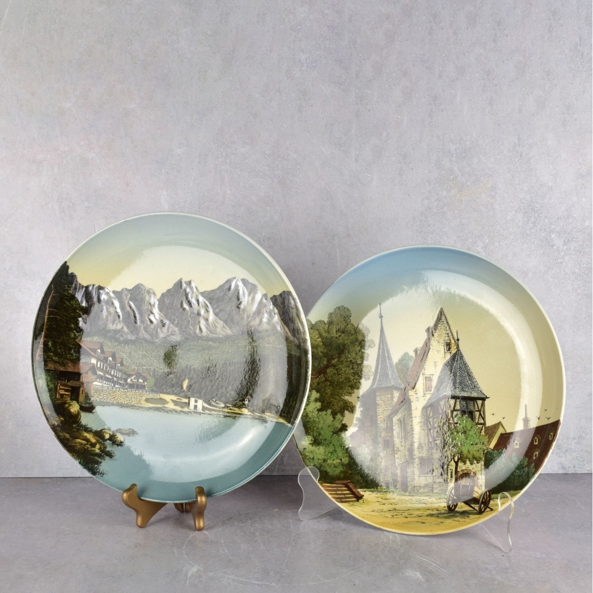 Vintage Villeroy & Boch, Mettlach Scenic Platters