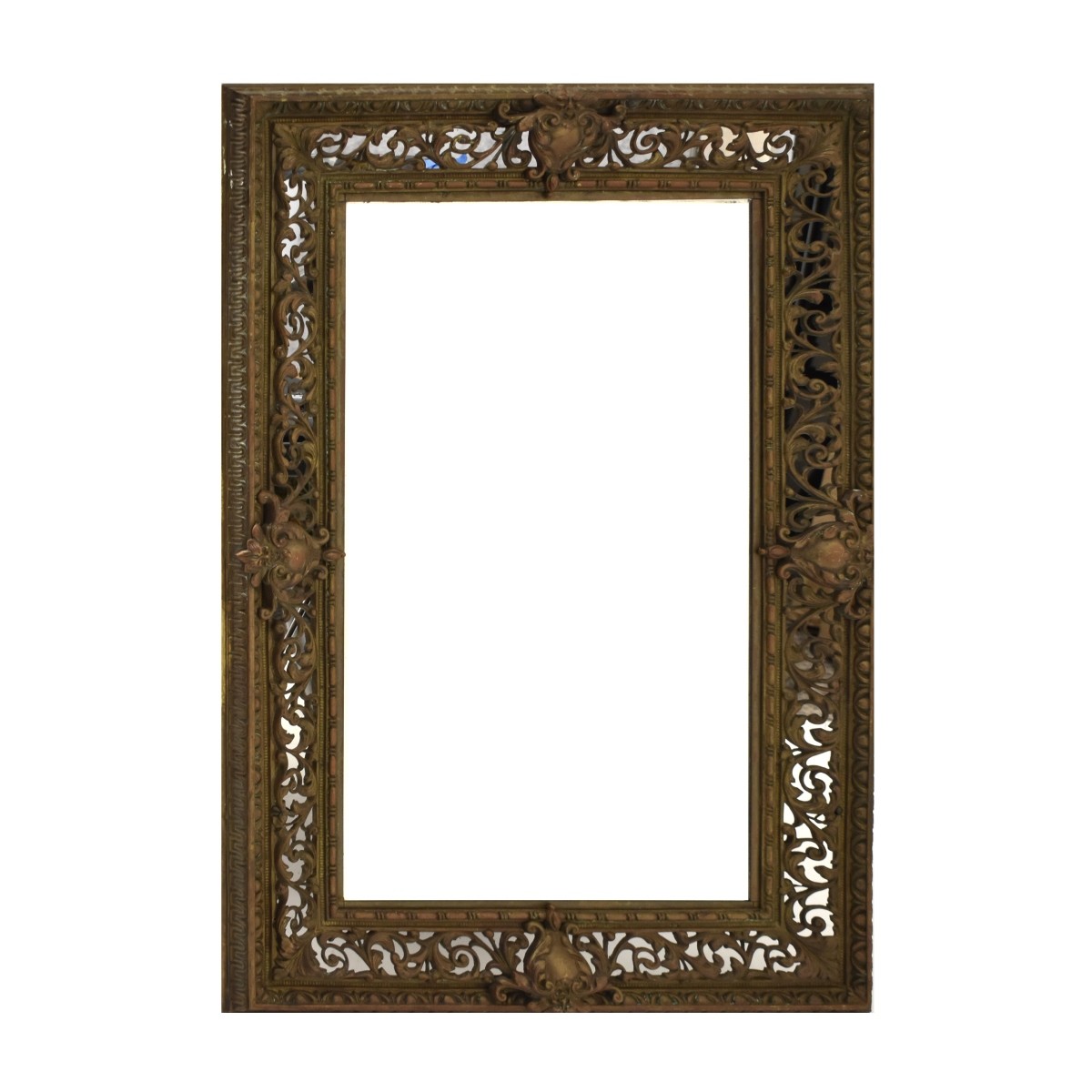 Antique Heavy Bronze Wall Mirror