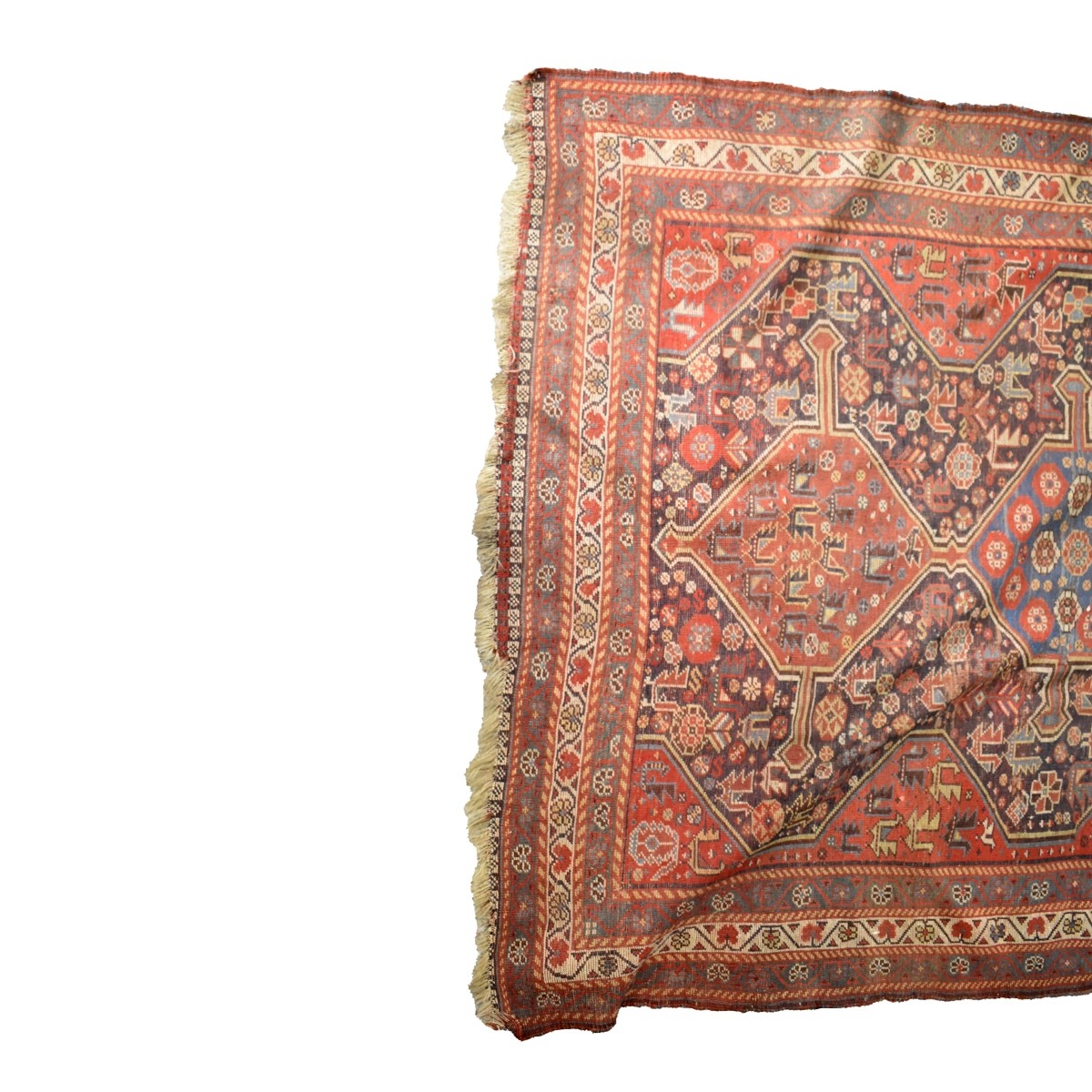 Antique Iranian Shiraz Wool Rug