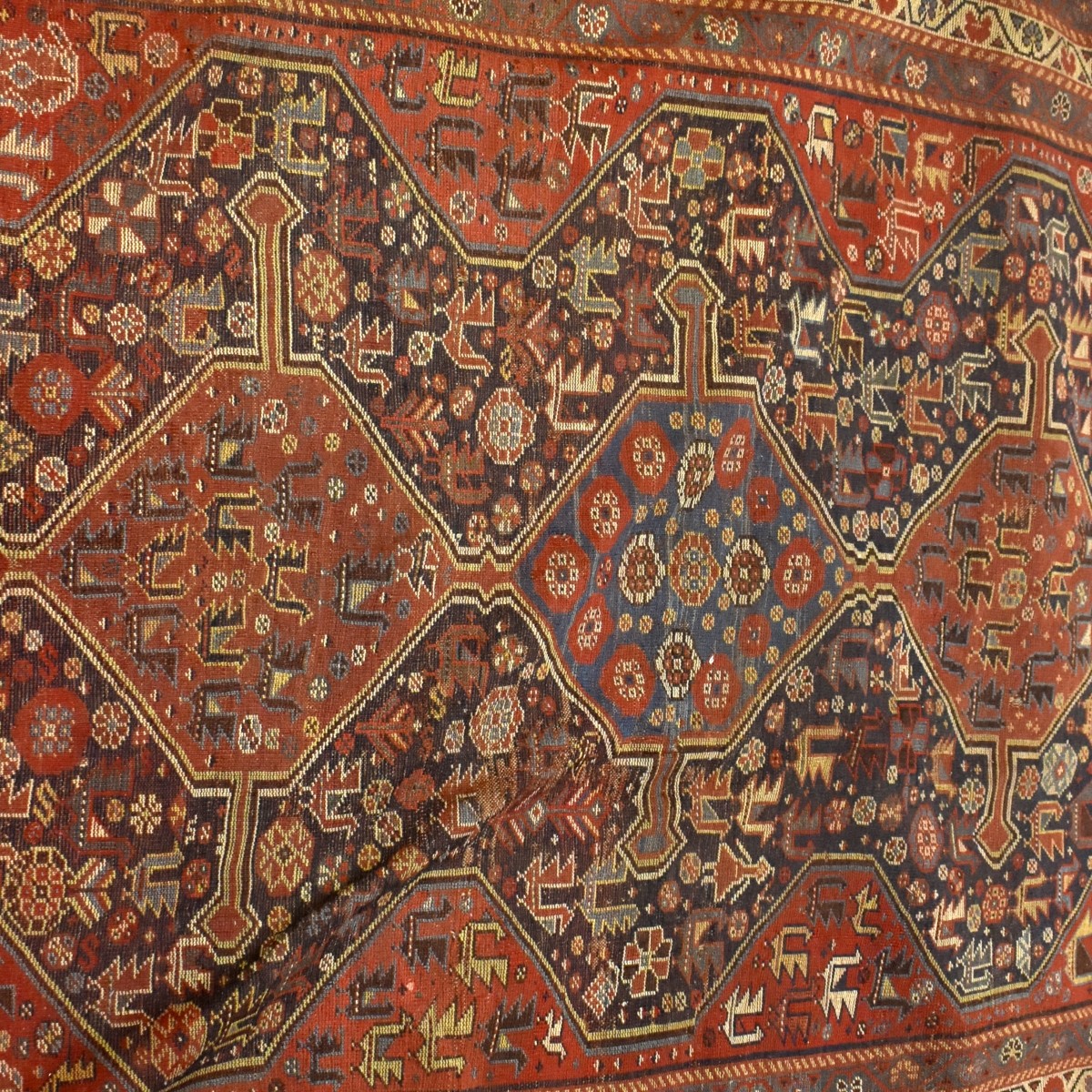 Antique Iranian Shiraz Wool Rug