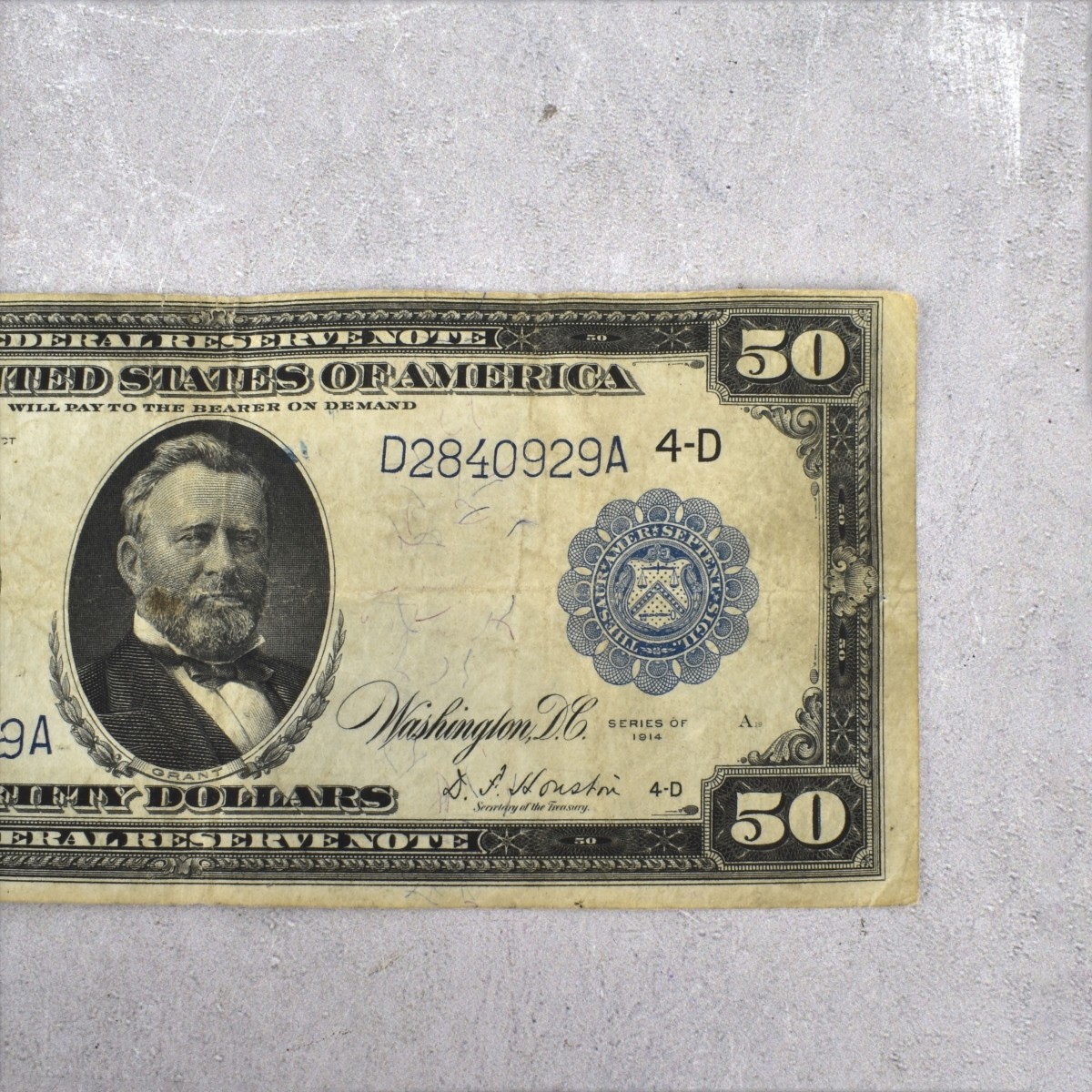 1914 US $50 Federal Reserve Note