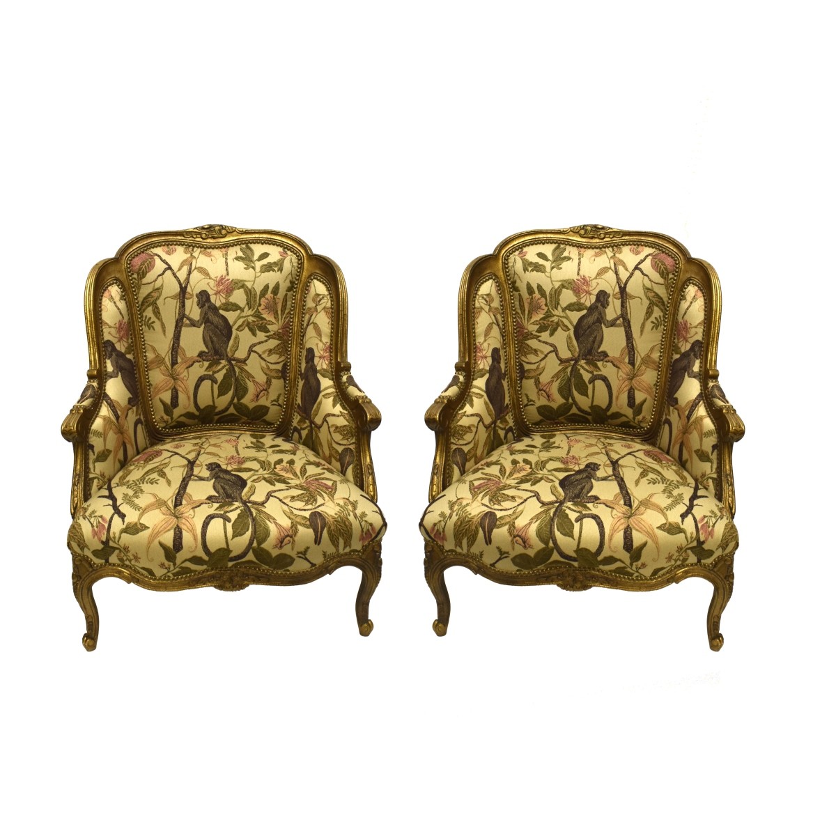 Mid-century French Rococo Style Bergere Chairs