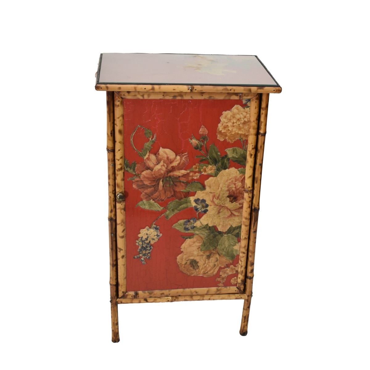 Vintage Japanese Red Lacquered Bamboo Stand