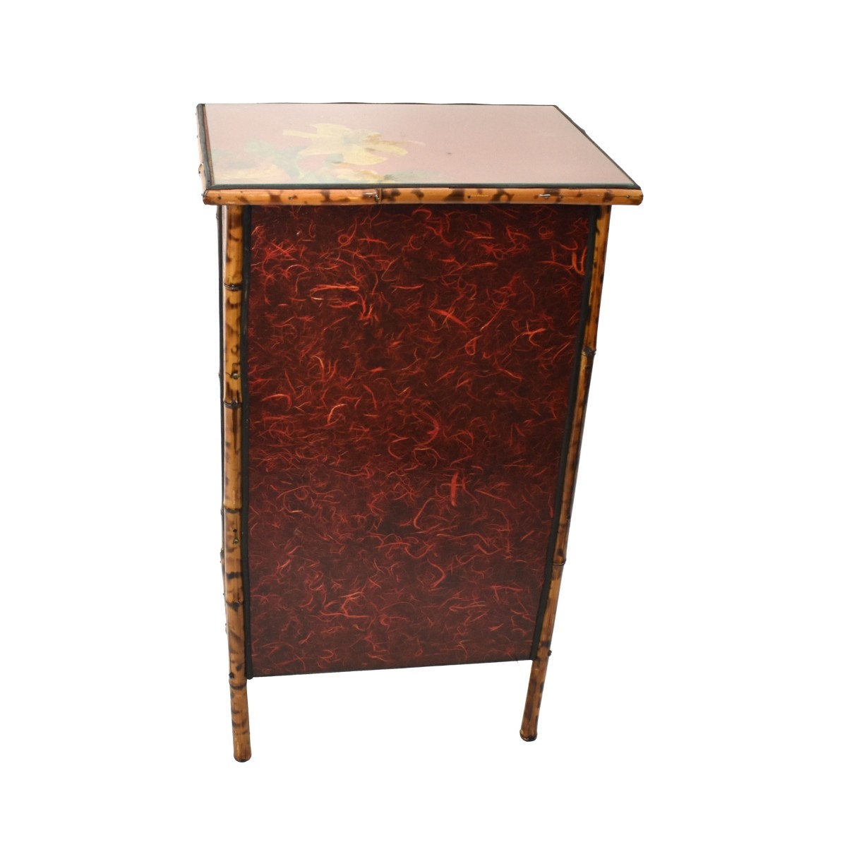 Vintage Japanese Red Lacquered Bamboo Stand