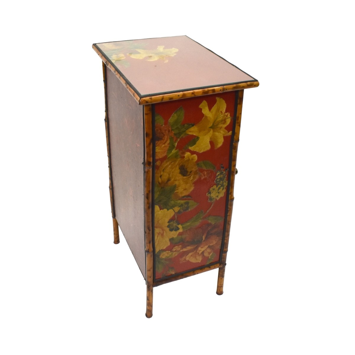 Vintage Japanese Red Lacquered Bamboo Stand