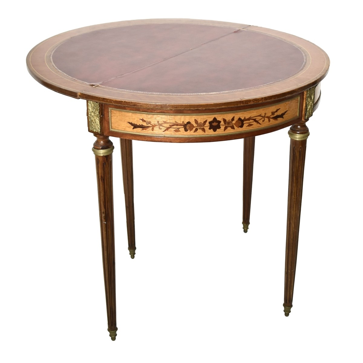 Vintage Louis XVI Style Demi-lune Folding Table