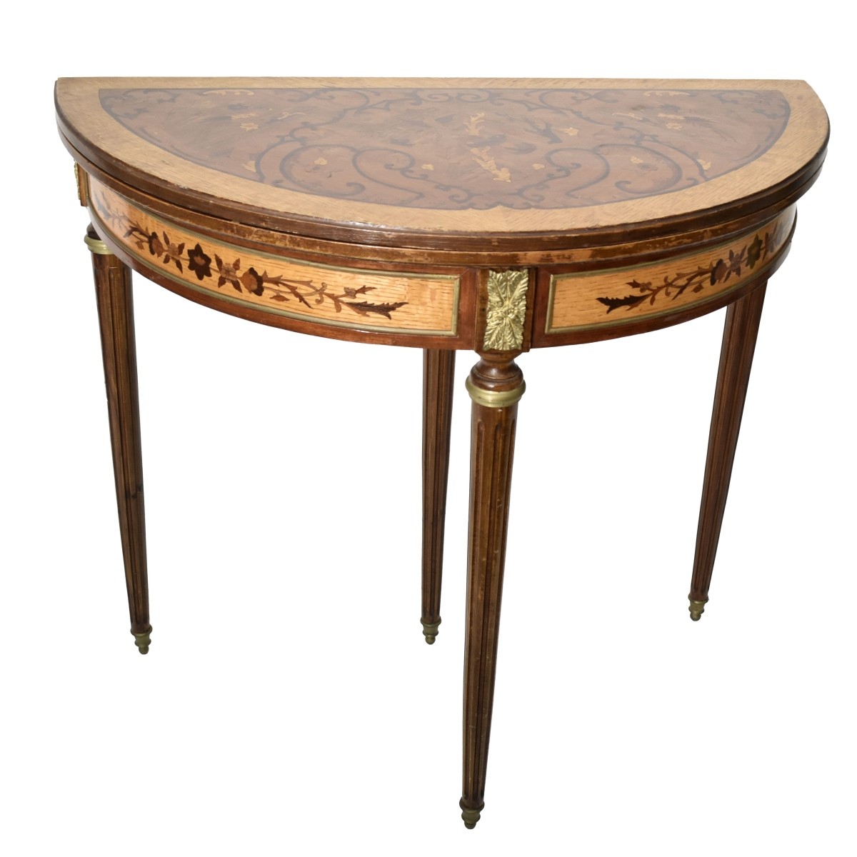Vintage Louis XVI Style Demi-lune Folding Table
