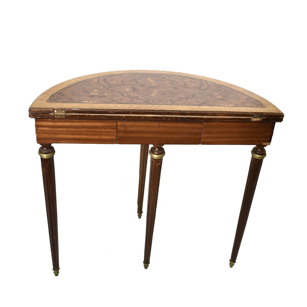 Vintage Louis XVI Style Demi-lune Folding Table