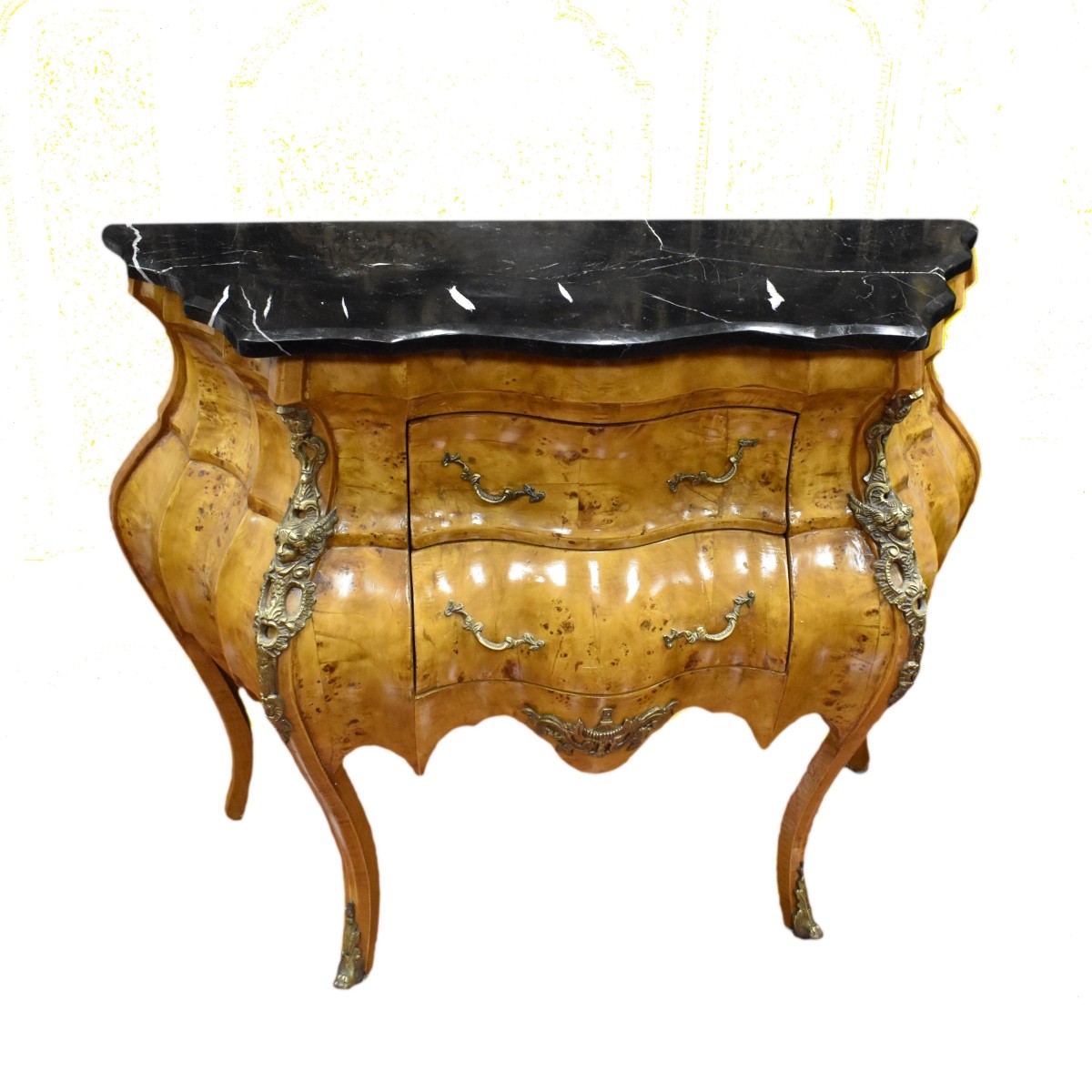 Vintage Italian Style Burl Commode