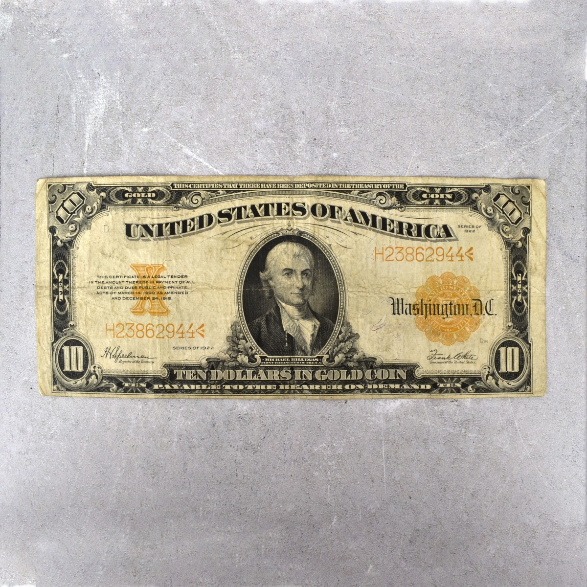 1922 US $10 Gold Certificate