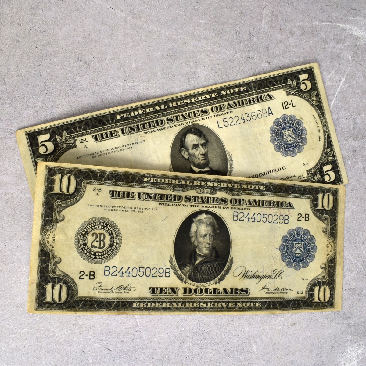 1914 US $5 / $10 Reserve Note