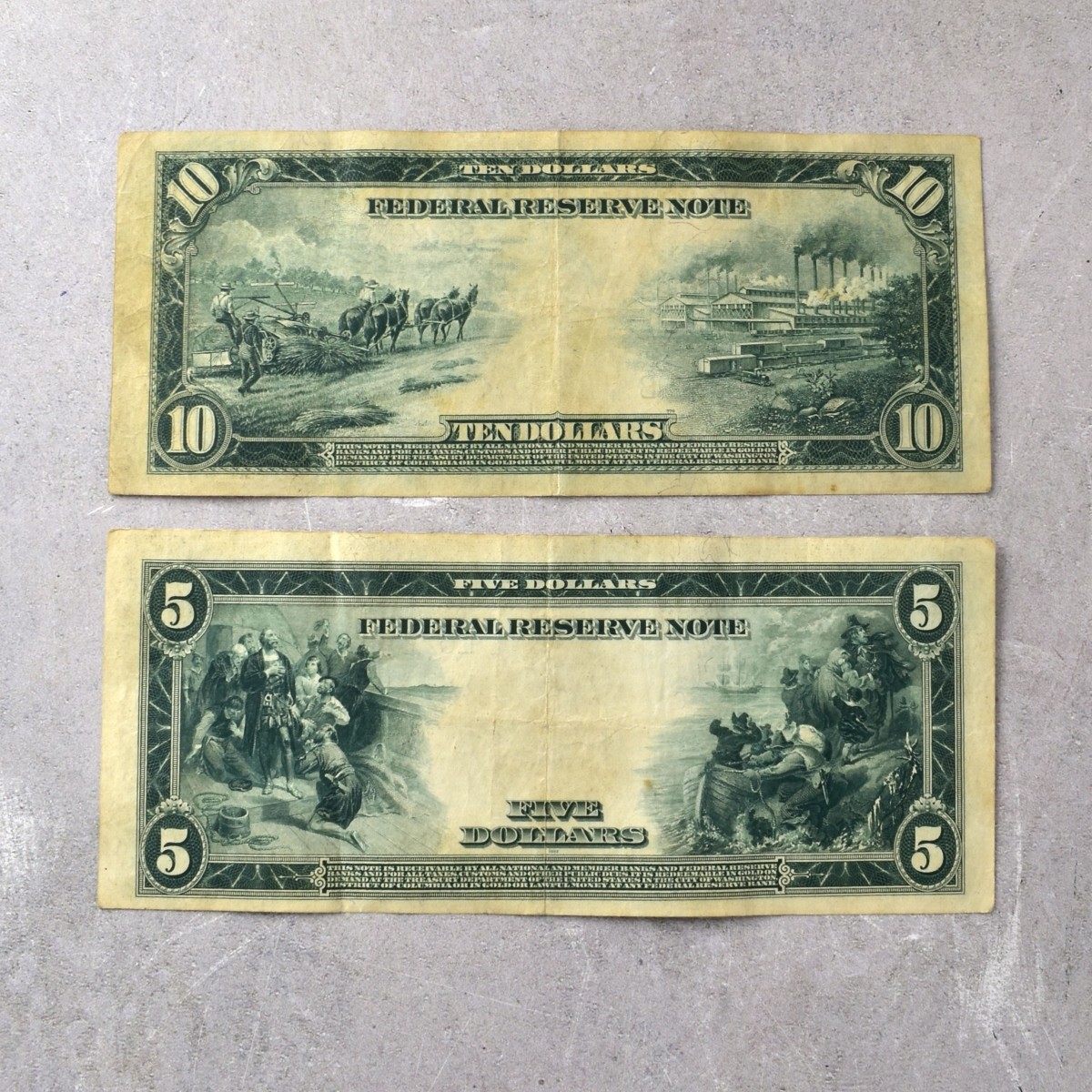 1914 US $5 / $10 Reserve Note