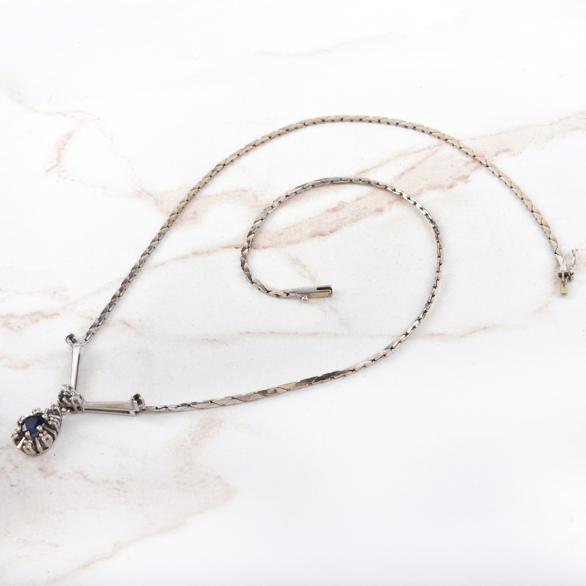 Sapphire and 14K Necklace