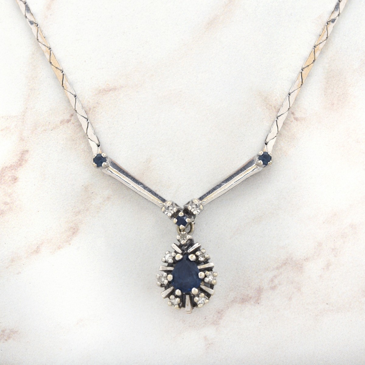 Sapphire and 14K Necklace