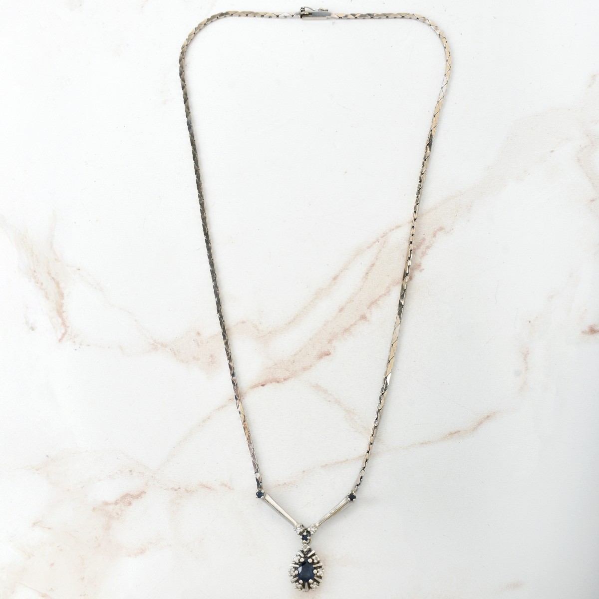 Sapphire and 14K Necklace