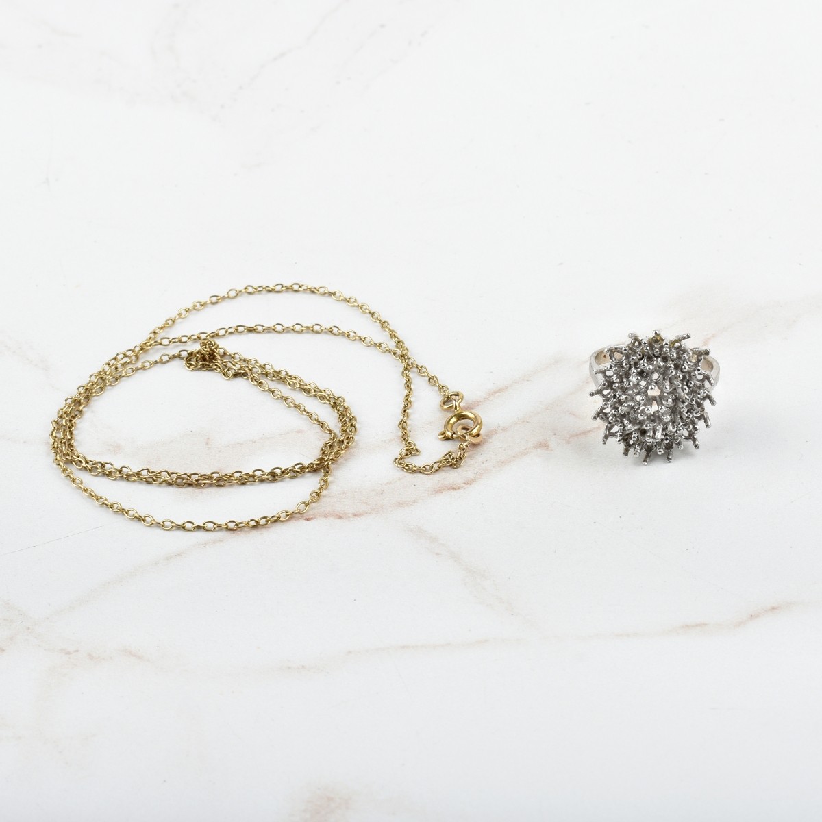 14K Ring Mount and Chain