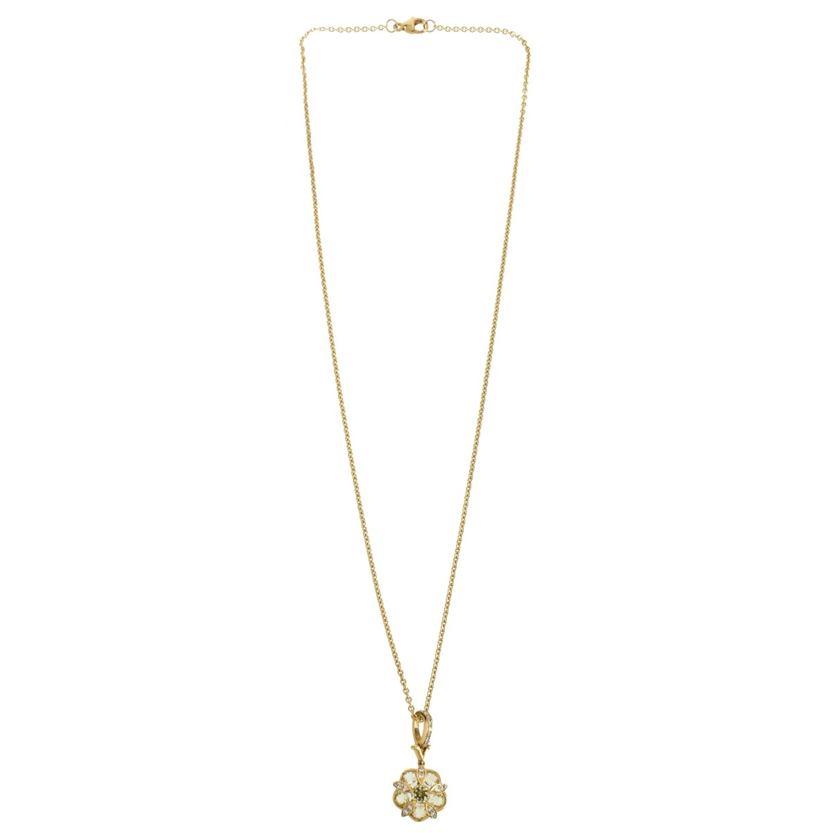 Sapphire, Diamond and 18K Pendant Necklace