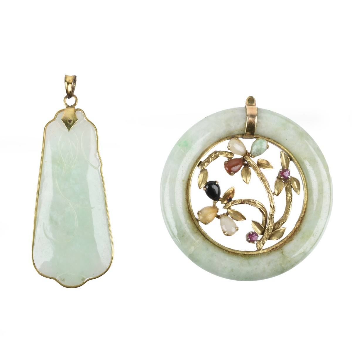 Jade and 14K Pendants