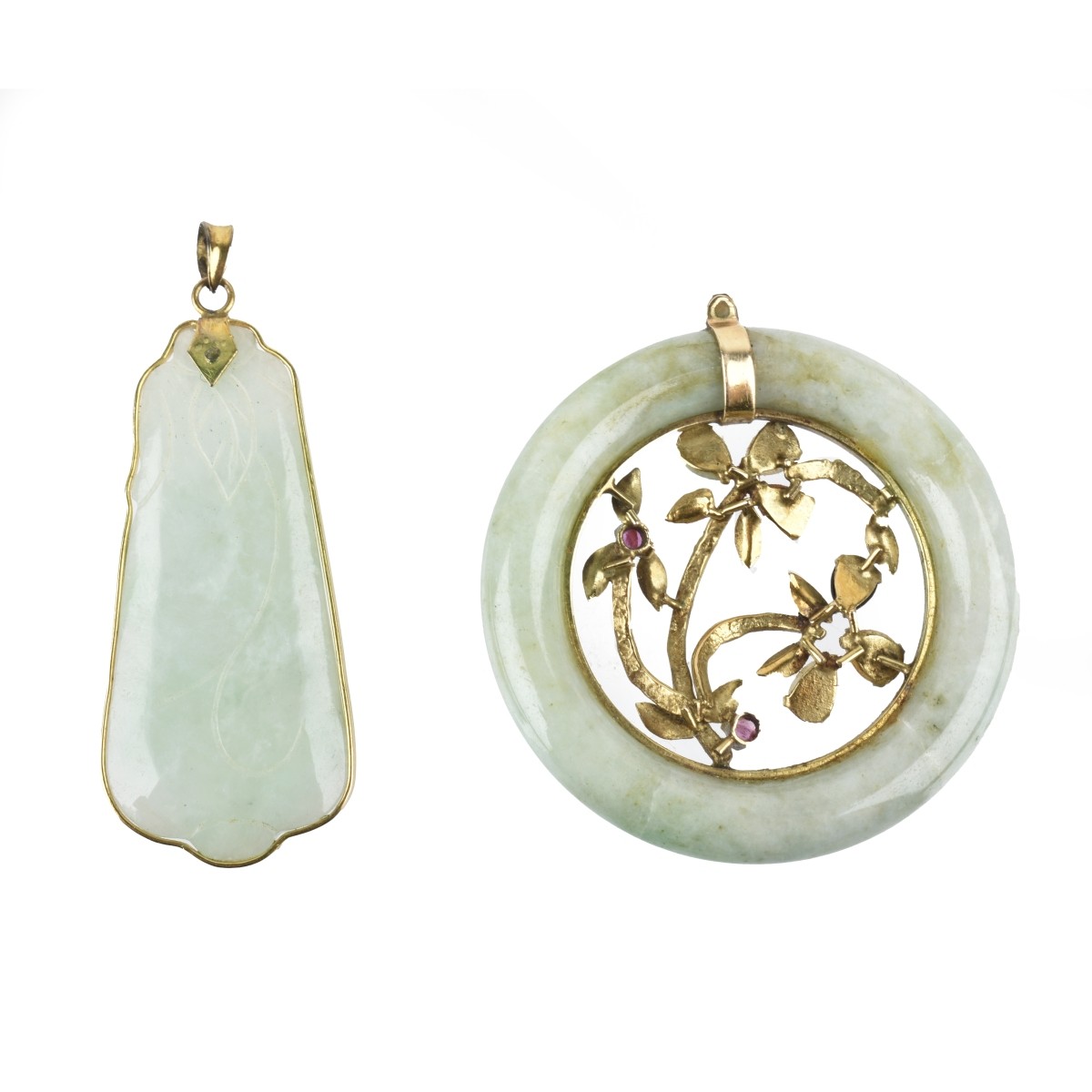 Jade and 14K Pendants