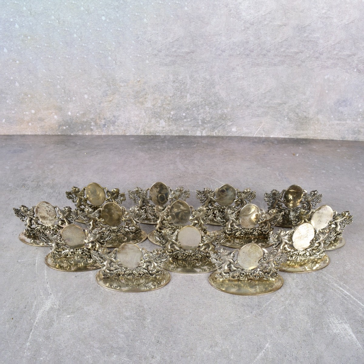 Gump's Sillver Plated Lion Place Card Holders